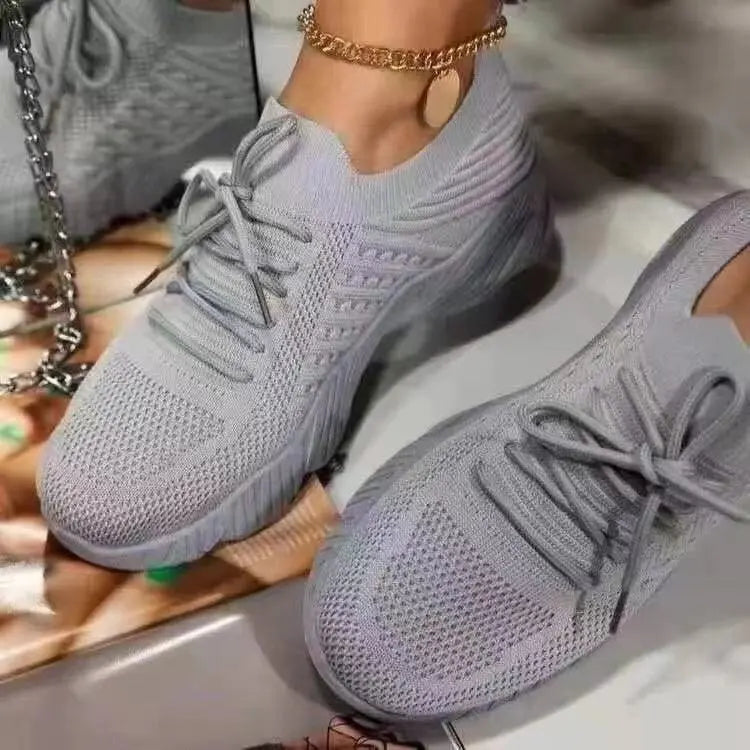 Women's Breathable Lace-Up Sneakers for Spring