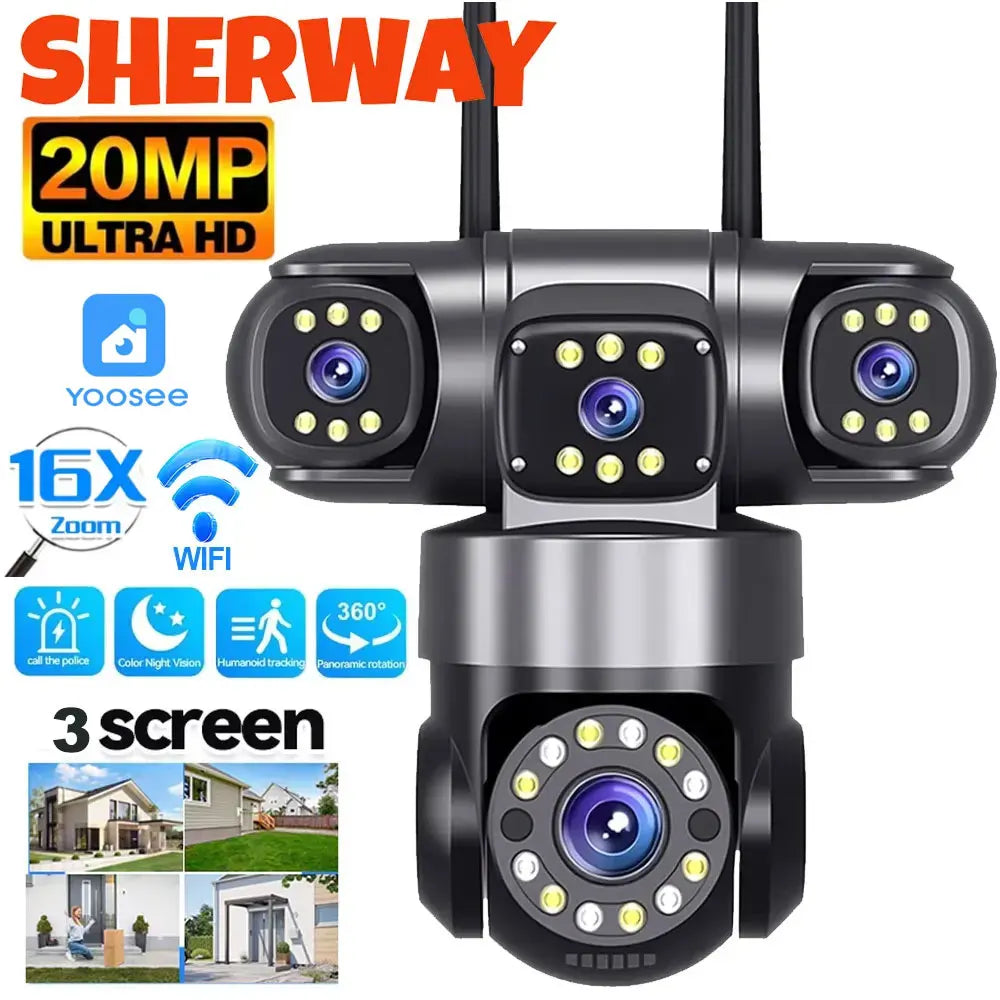 10K 20MP Outdoor WiFi PTZ Security Camera with 360° Zoom