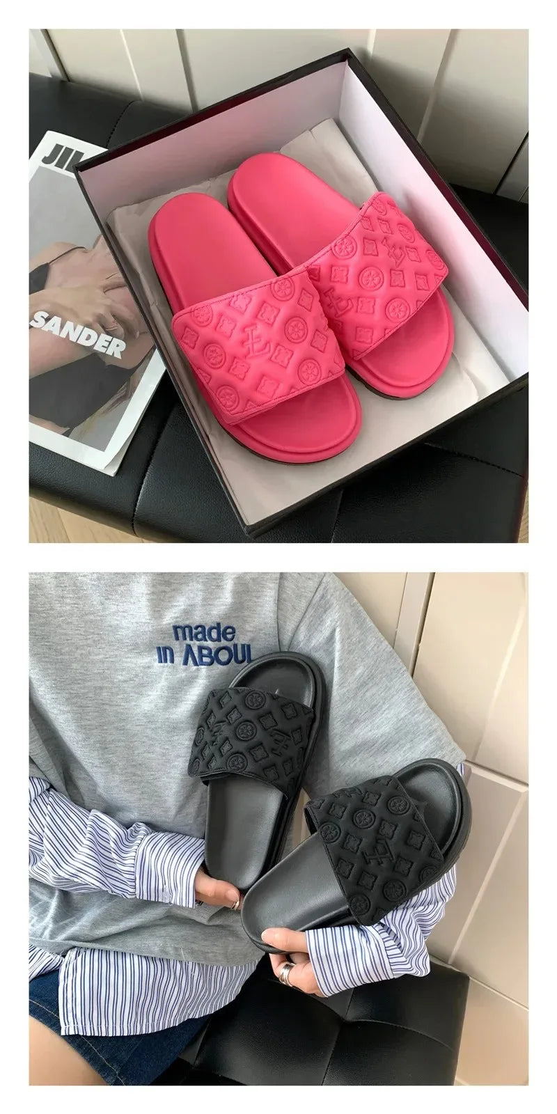 Ladies Canvas Flat Slippers Summer Sandals for Women