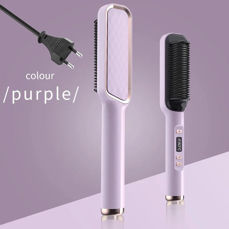 Electric Hot Comb Straight Hair Straightener Brush