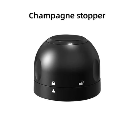 Red Wine Corks Champagne Bottle Stopper Set Black ABS Silicone