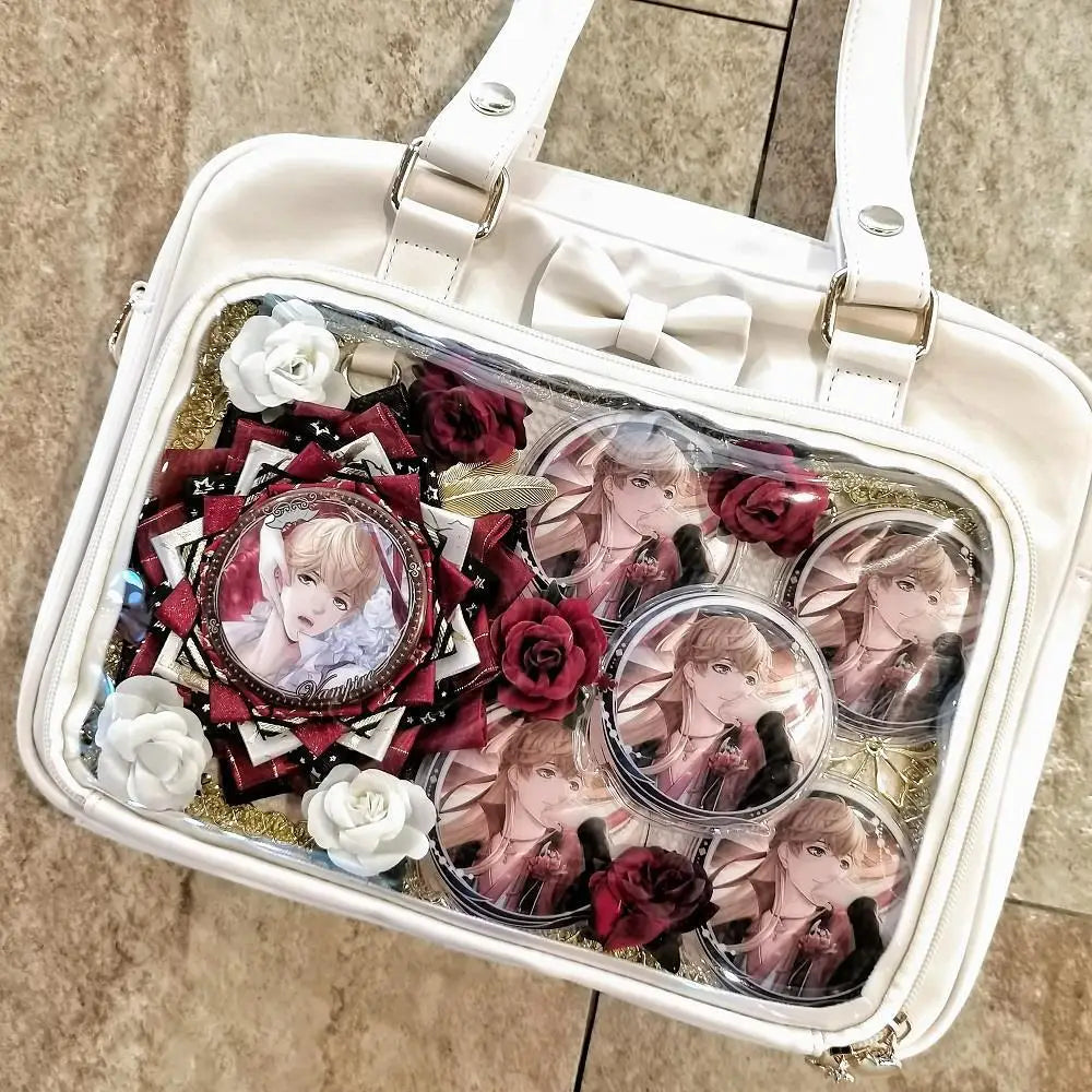 Y2K Transparent Bow Ita Bag Women Crossbody Handbag