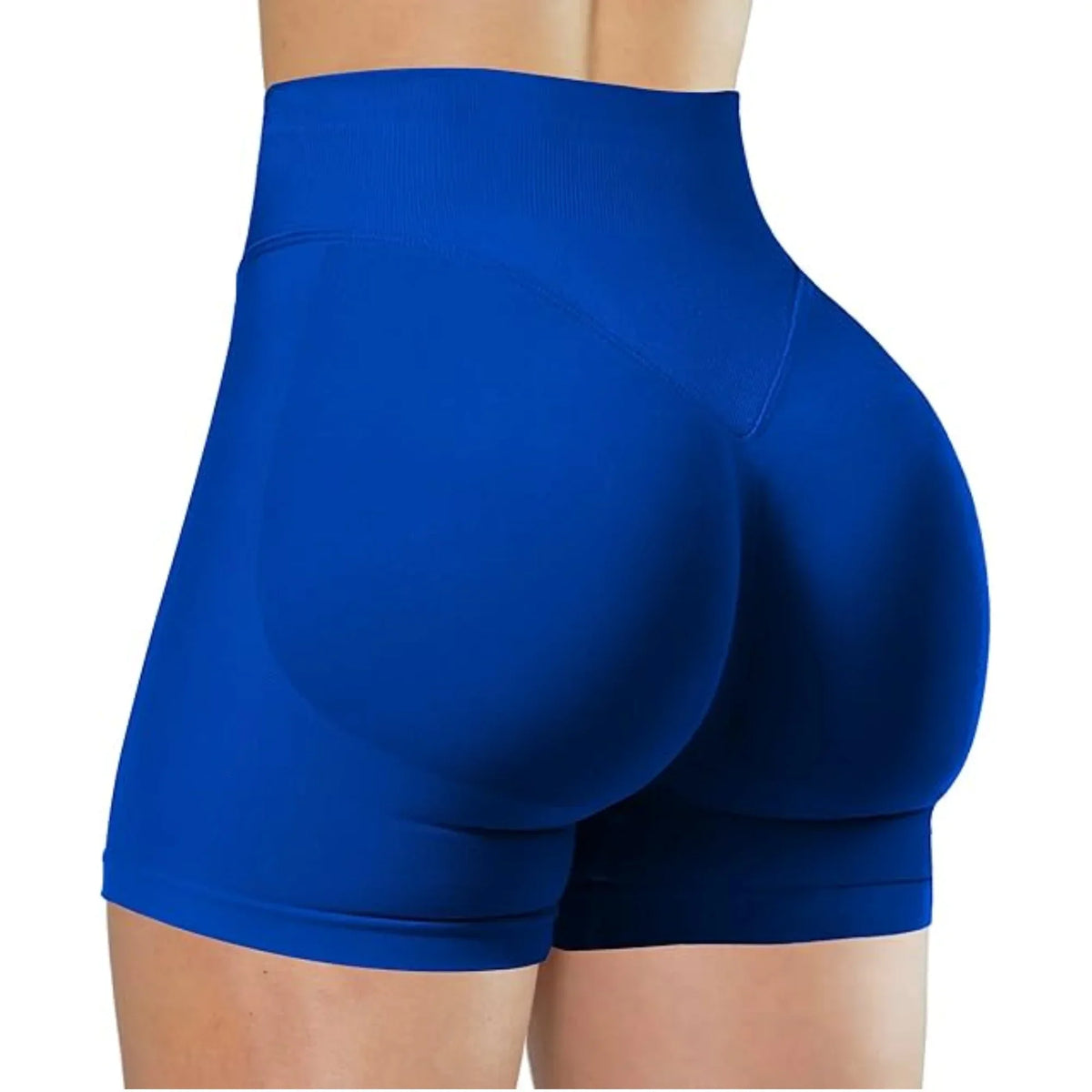 High Waisted Yoga Shorts for Women Nylon Elastane Solid