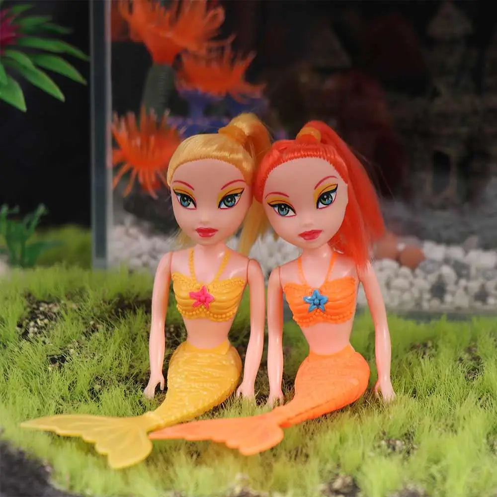 Mermaid Doll 16cm Educational Girls Toy Pink Purple Orange