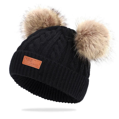 Cute Wool Pompom Baby Hat for Kids