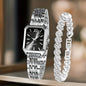 Fashion Rectangle Women Quartz Watch Bracelet Set