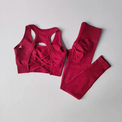 Women's 2PCS Sports Bra and Leggings Set for Yoga