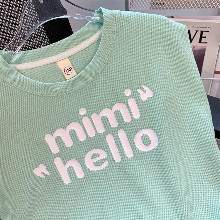 Summer Girls Clothing Set Letter Print T-Shirt and Shorts