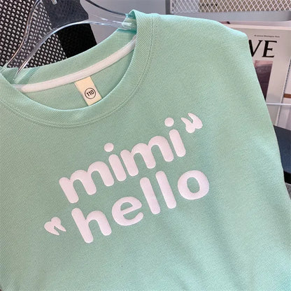 Summer Girls Clothing Set Letter Print T-Shirt and Shorts