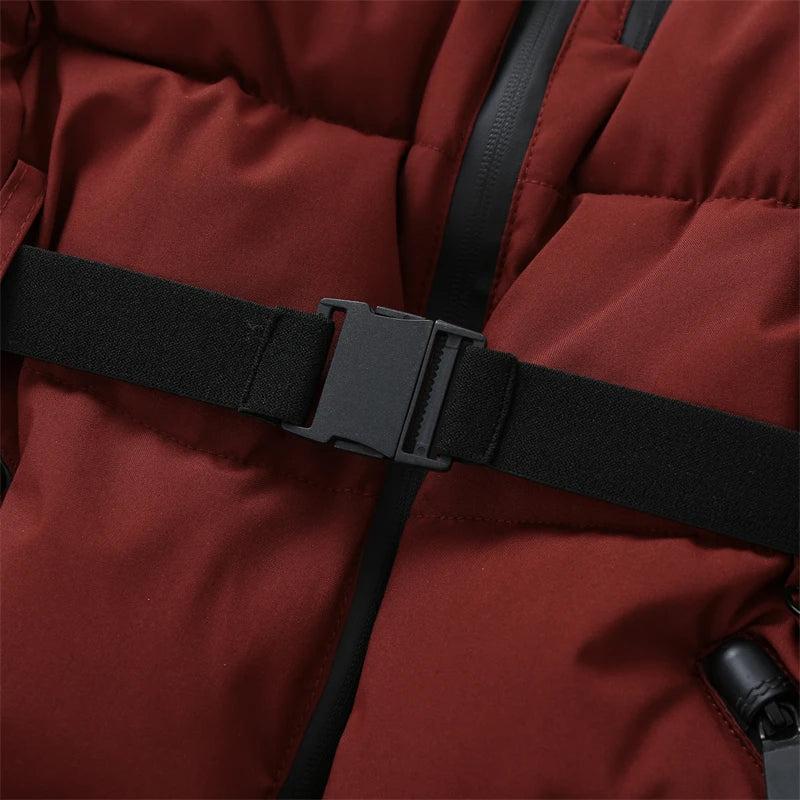Women's Hooded Padded Winter Parka with Belt