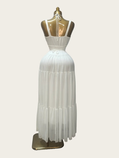 Summer Women Halter Maxi Dress Slim Polyester Beach Party