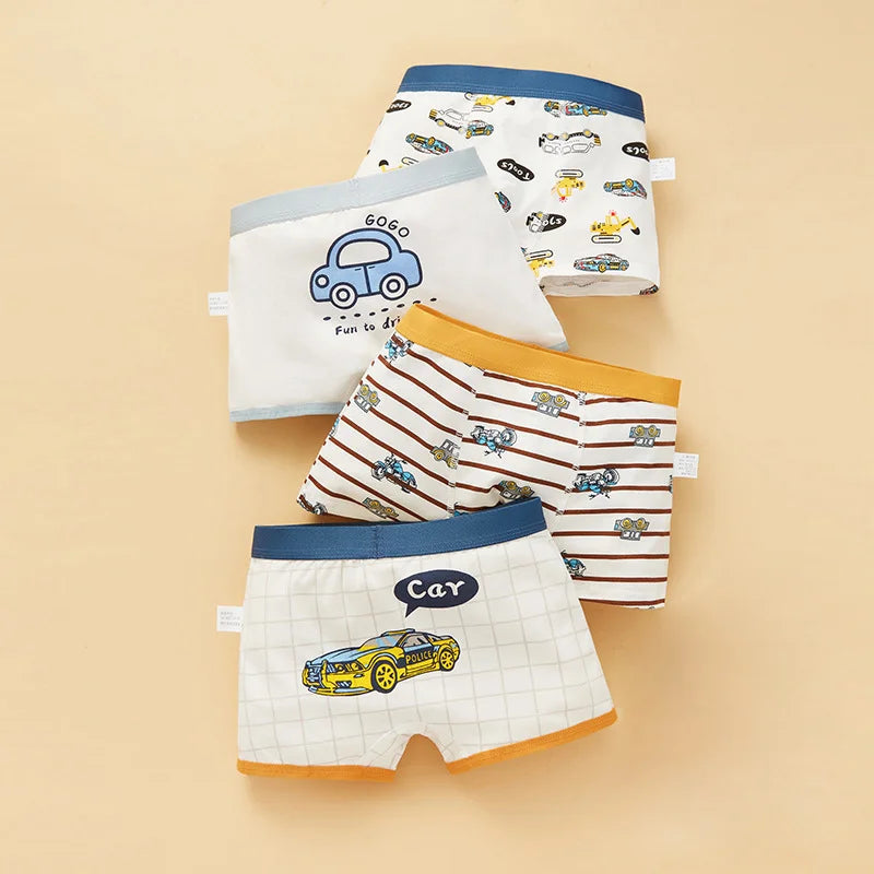 Boys Cotton Cartoon Print Boxer Briefs