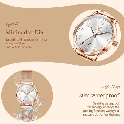 OLEVS 5653 Women's Rose Gold Quartz Watch