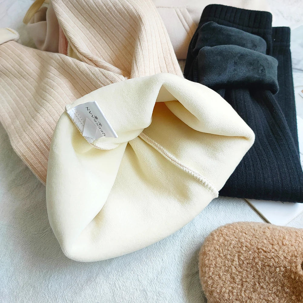 Warm Cashmere Pants for Girls Plus Velvet Trousers