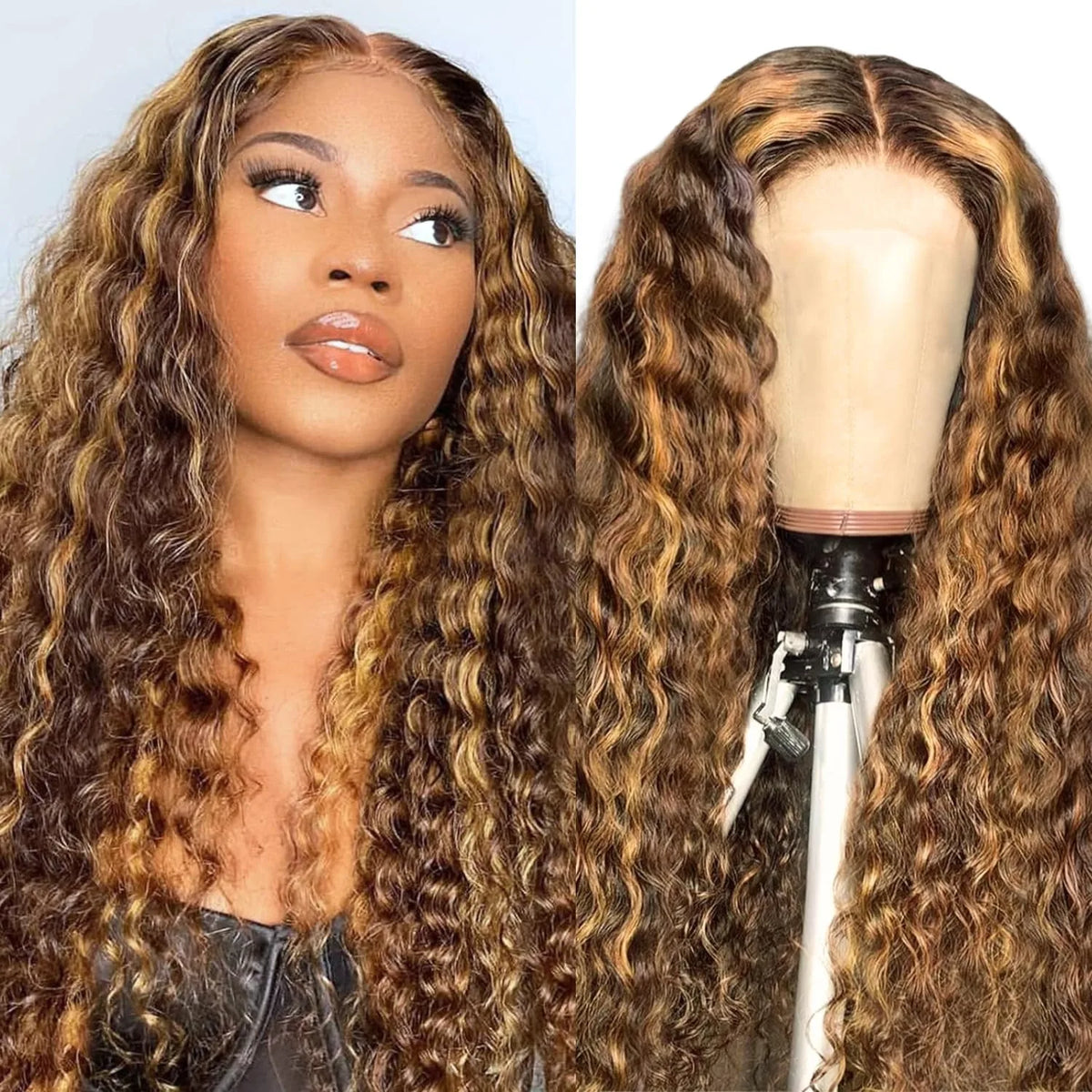 Deep Wave Bob Wig Human Hair Lace Front Short Curly