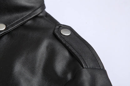 Men's Slim Fit PU Leather Motorcycle Jacket