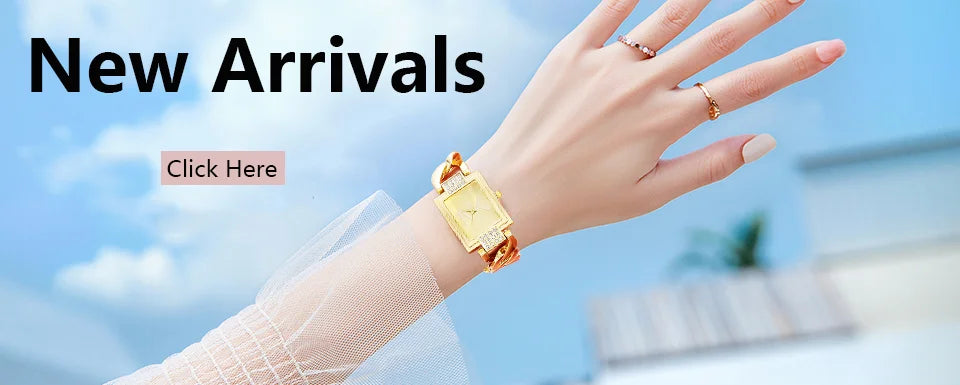 Gold Plated Ladies Quartz Watch Stainless Steel Band