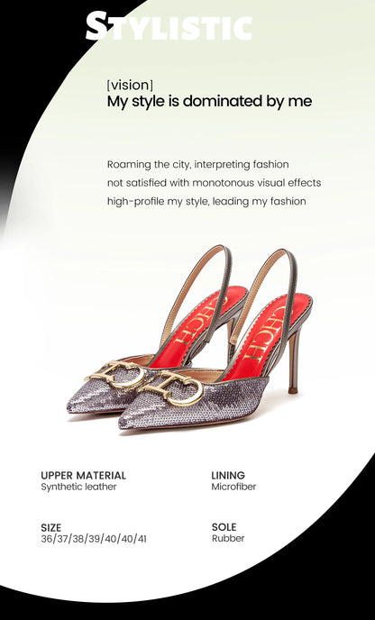 CHCH Women's Closed Toe Strappy Heels for Weddings