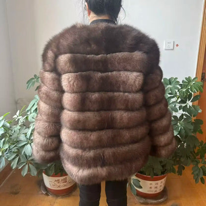 4in1 Real Fox Fur Coat for Women