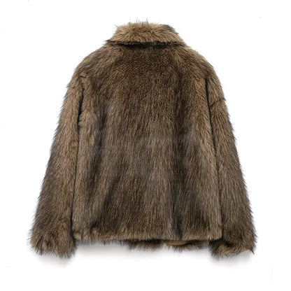 Faux Fur Fluffy Coat for Women Warm Winter Outerwear