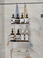 3-Tier Hanging Shower Caddy Black Silver Metal