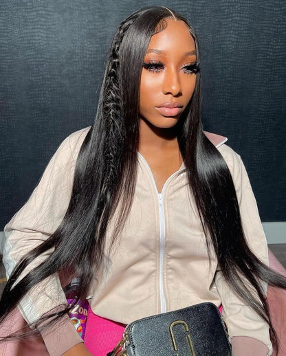 40 Inch Bone Straight Human Hair Wig Brazilian Lace Front Wig