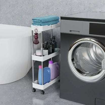 Multi-layer Metal Storage Trolley for Bathroom and Kitchen
