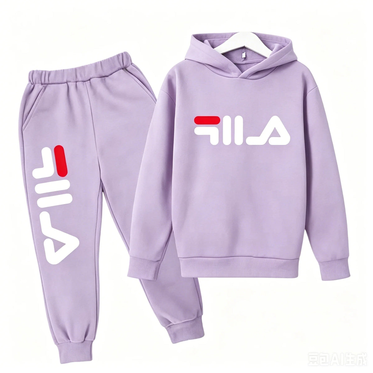 Kids Casual Sports Hoodie and Pants Set Polyester