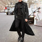 Men's Long Sleeve Extra Long Trench Coat