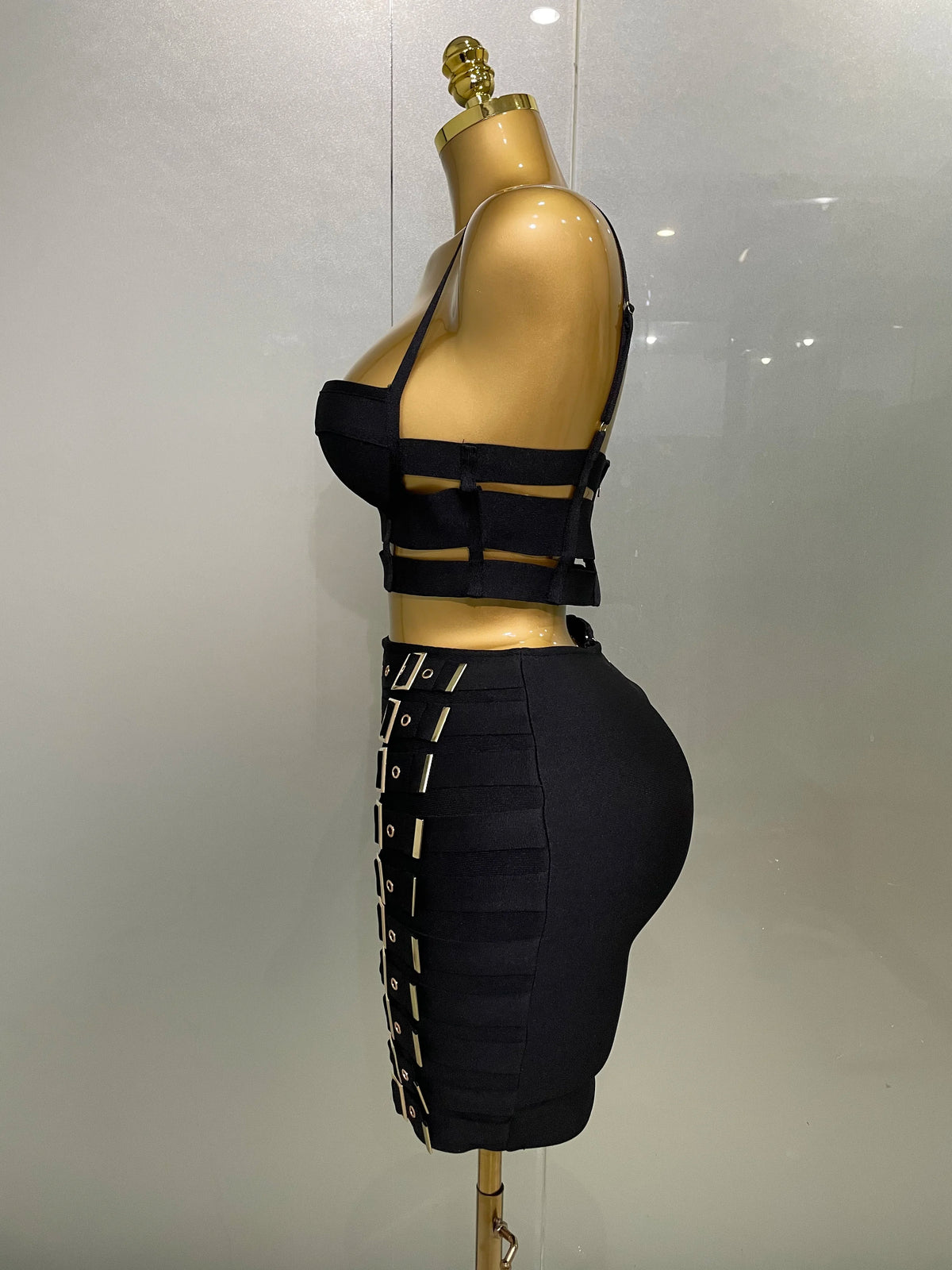 Women Sexy Bandage Tops and Pencil Skirt Set