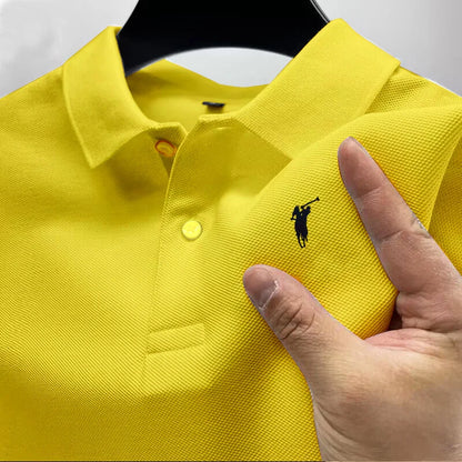 Men's Short-Sleeved Printed Polo Shirt in Polyester