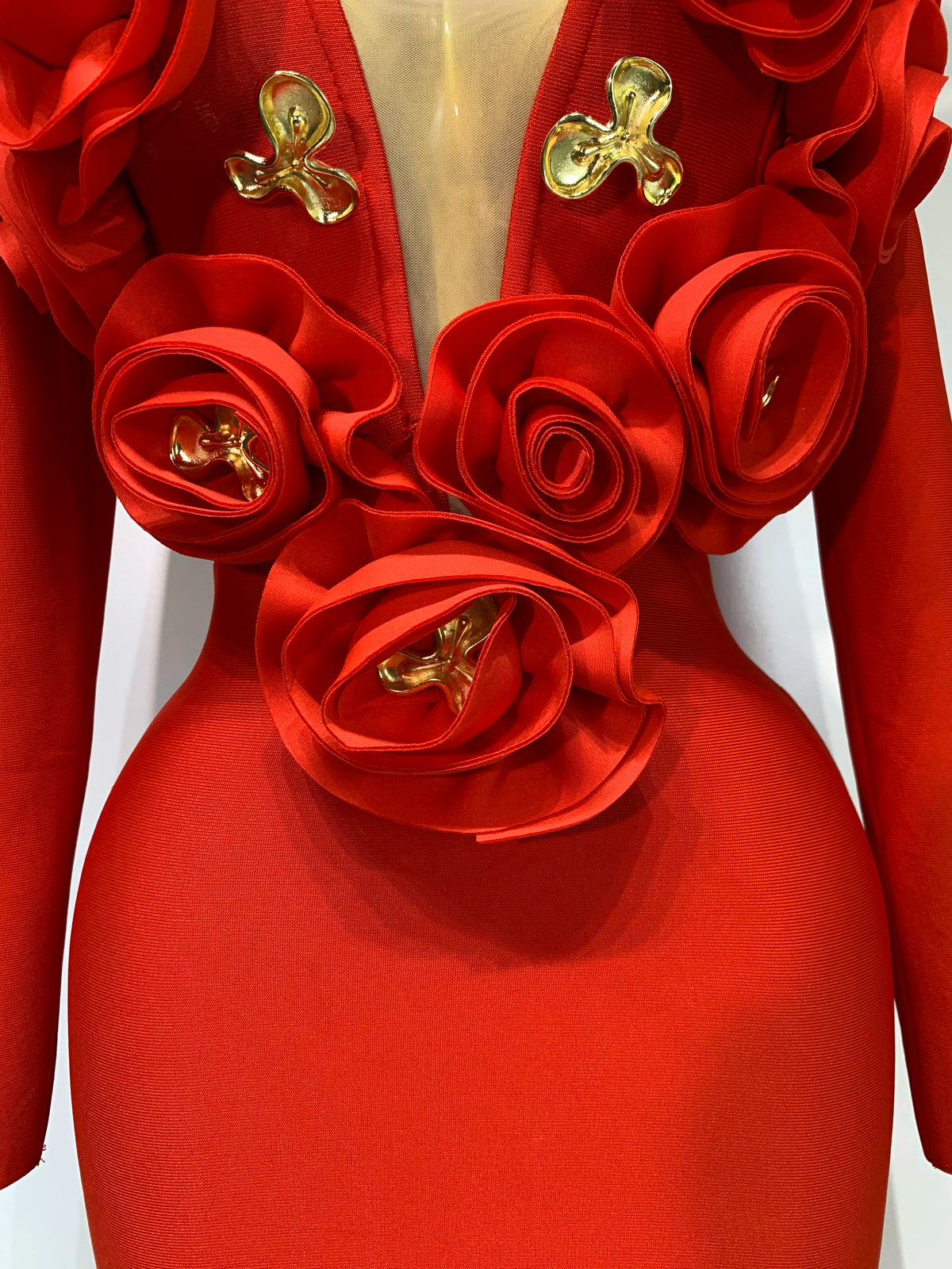 3D Flower Sleeveless Bodycon Bandage Dress Women