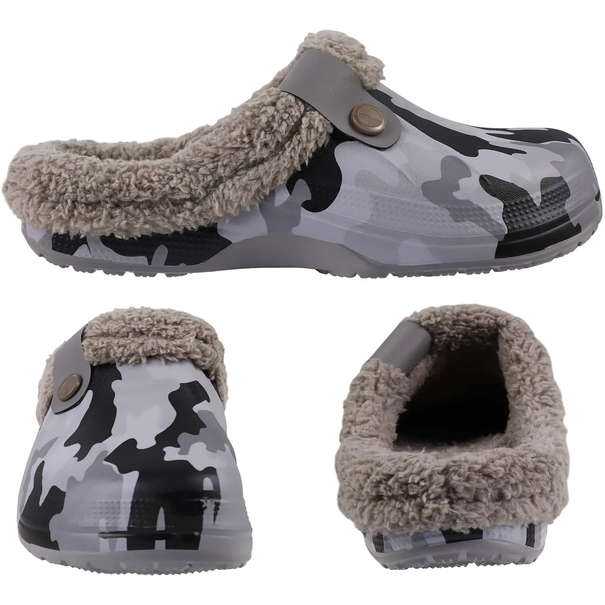 Litfun Winter Plush Furry Clogs Slippers for Women