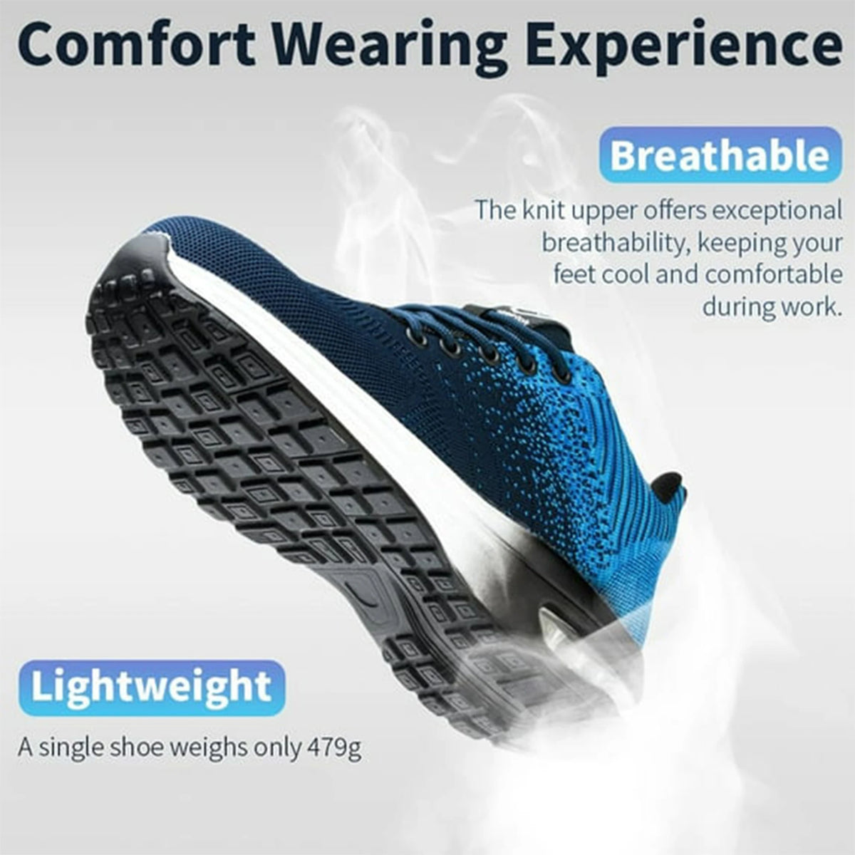 Steel Toe Blue Work Shoes for Men and Women