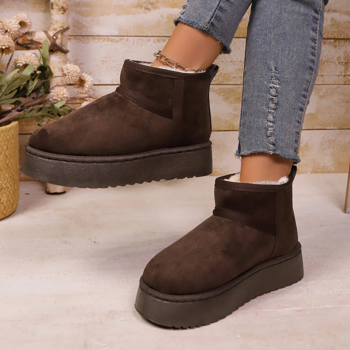 Sheepskin Wool Low-Cut Warm Comfortable Boots for Women