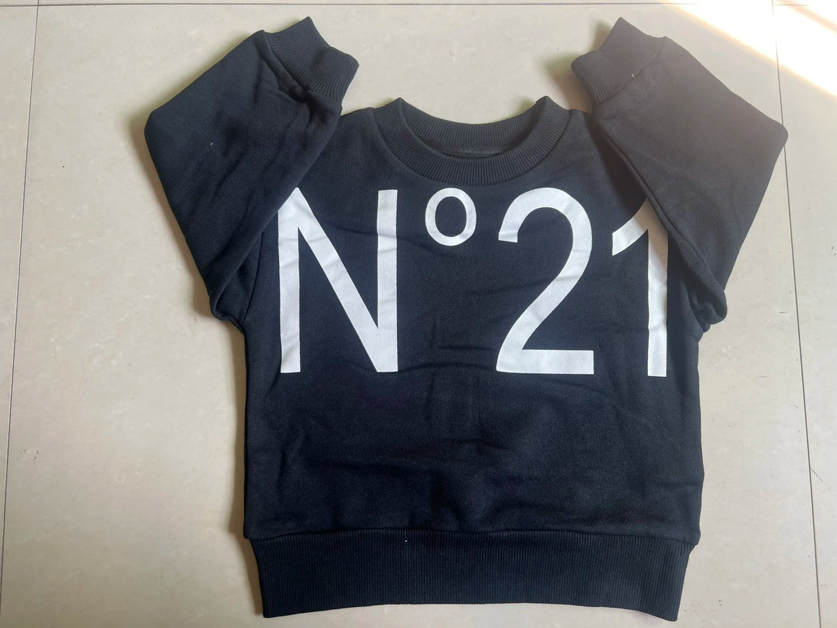 Kids Cute Print Cotton Sweatshirt Dress Set