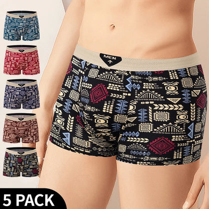 Men's Printed Fashion Boyshorts Plus Size Swim Trunks