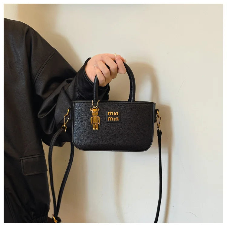 Women's Small Square Nylon Shoulder Bag for Mobile Phone
