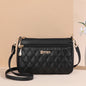 Leather Messenger Bag with Fur Decoration for Women