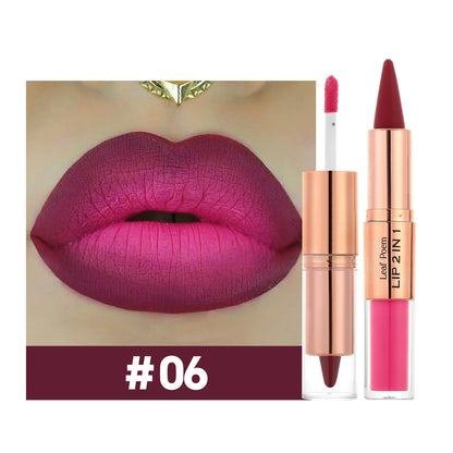 Waterproof Matte Black Lipstick and Lipgloss Duo