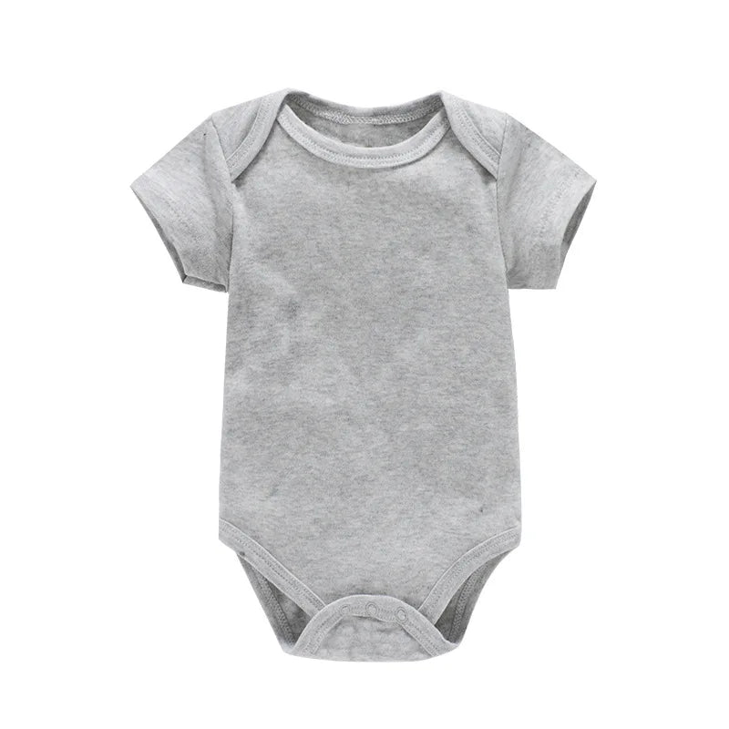 Newborn Baby White Cotton Short Sleeve Romper