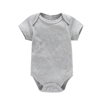 Newborn Baby White Cotton Short Sleeve Romper