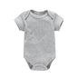 Newborn Baby White Cotton Short Sleeve Romper