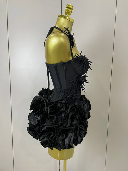 Women Red Black Bandage Two Piece Cocktail Gown