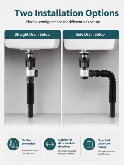 Kitchen Sink Drain Kit ABS and Stainless Steel