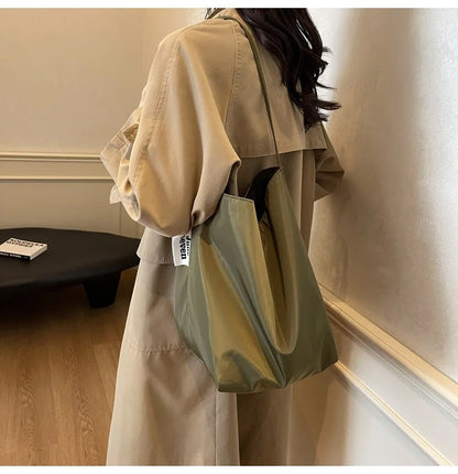 Large Capacity Nylon Tote Shoulder Bag for Women