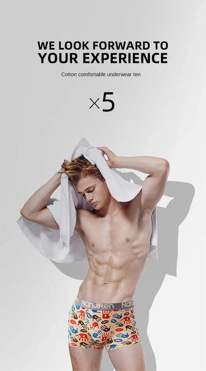 Men's Cotton Boxer Shorts Underwear 4Pcs Set