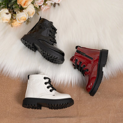 Waterproof PU Leather Children's Lace-up Boots