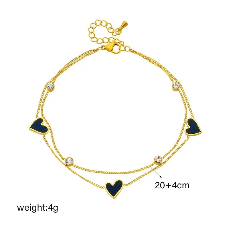 Gold Stainless Steel Bohemian Personalized Anklet