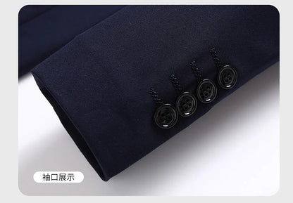 Men's Solid Color Blazer Jacket for Business and Weddings